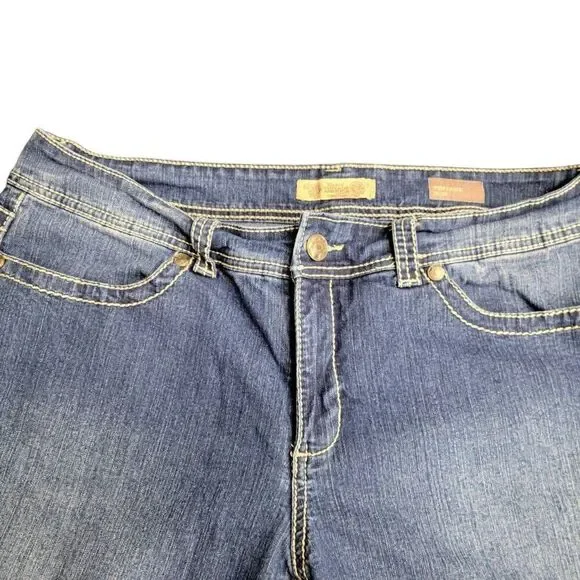 Nine West Vintage America Collection Thick Stitched Blue Denim Jean Shorts - Picture 4 of 7